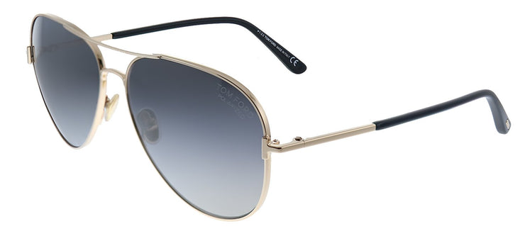 Tom Ford Clark TF 823 28D Polarized Aviator Metal Gold Sunglasses with Grey Gradient Lens