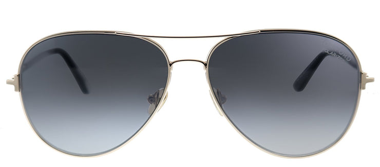 Tom Ford Clark TF 823 28D Polarized Aviator Metal Gold Sunglasses with Grey Gradient Lens