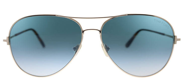 Tom Ford Clark TF 823 28P Aviator Metal Gold Sunglasses with Blue Gradient Lens