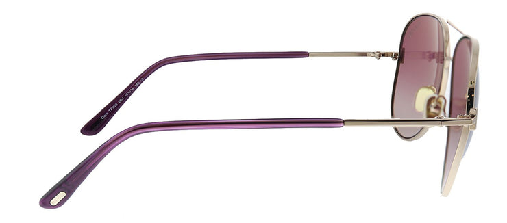 Tom Ford Clark TF 823 28U Aviator Metal Gold Sunglasses with Purple Mirror Lens