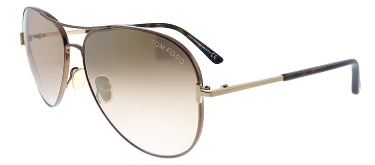 Tom Ford Clark TF 823 48G Aviator Metal Brown Sunglasses with Brown Gradient Lens