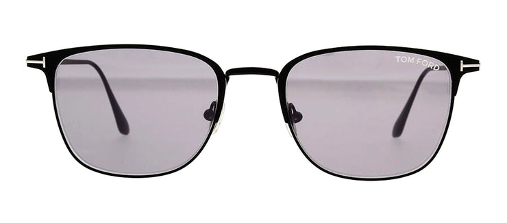 Tom Ford TF 851 02C Square Metal Black Sunglasses with Grey Mirror Lens