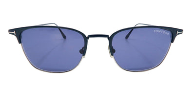 Tom Ford Liv TF 851 91V Square Metal Blue Sunglasses with Blue Lens