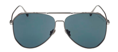 Tom Ford TF 853 12V Aviator Metal Ruthenium Sunglasses with Blue Lens