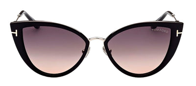 Tom Ford Anjelica-02 TF 868 01B Cat-Eye Plastic Black Sunglasses with Grey Gradient Lens
