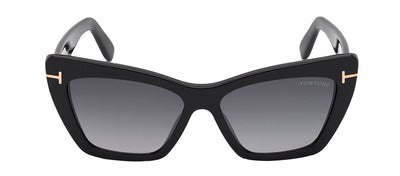 Tom Ford Wyatt TF 871 01B Cat-Eye Plastic Black Sunglasses with Grey Gradient Lens