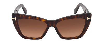 Tom Ford TF 871 52F Cat-Eye Plastic Havana Sunglasses with Brown Gradient Lens