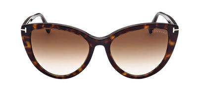 Tom Ford TF 915 52F Cat-Eye Plastic Havana Sunglasses with Brown Gradient Lens