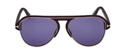 Tom Ford Marshall TF 929 02V Aviator Plastic Black Sunglasses with Blue Lens