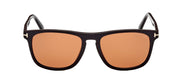 Tom Ford Gerard-02 TF 930 01E Square Plastic Black Sunglasses with Brown Lens