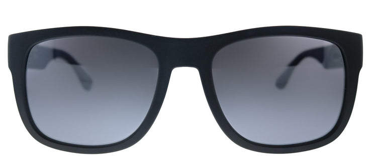 Tommy Hilfiger TH 1556/S D51 Rectangle Plastic Black Blue Sunglasses with Silver Mirror Lens