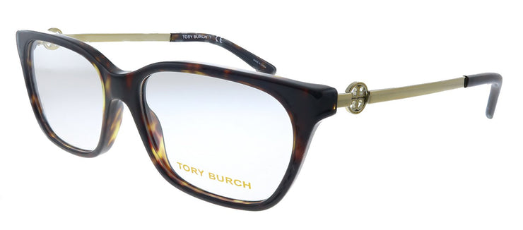 Tory Burch TY 2107 1800 Square Plastic Dark Tortoise Eyeglasses with Demo Lens