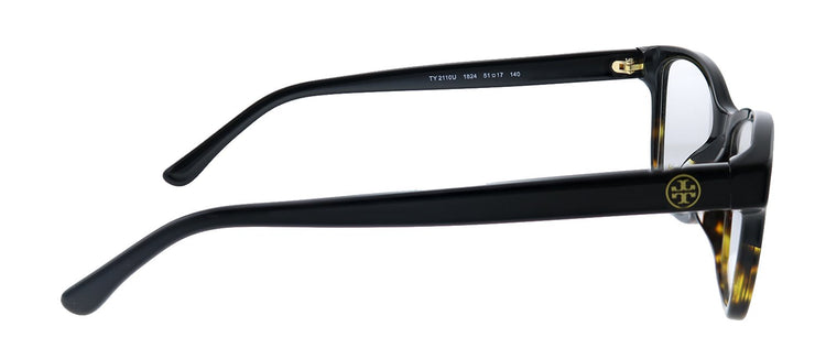 Tory Burch TY 2110U 1824 Rectangle Plastic Black Tortoise Eyeglasses with Demo Lens