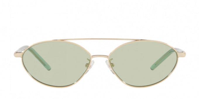 Tory Burch TY 6088 33136V Oval Metal Gold Sunglasses with Green Lens