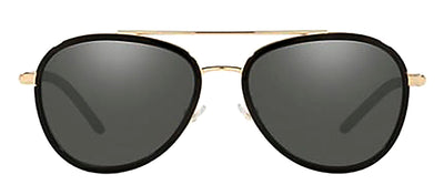 Tory Burch TY 6089 33056V Aviator Metal Black Sunglasses with Grey Mirror Lens