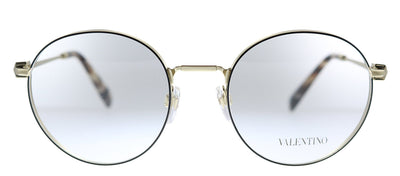 Valentino VA 1020 3003 Round Metal Pale Black Gold Eyeglasses with Demo Lens