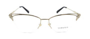 Versace VE 1280 1252 Cat-Eye Metal Gold Eyeglasses with Logo Stamped Demo Lenses