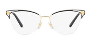 Versace VE 1280 1433 Cat-Eye Metal Black Eyeglasses with Logo Stamped Demo Lenses