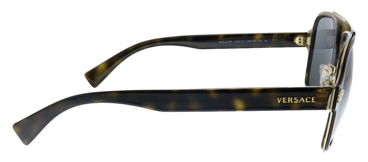 Versace VE 2199 12524T Square Plastic Havana Sunglasses with Grey Mirror Lens
