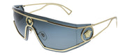 Versace  VE 2226 100287 Shield Metal Gold Sunglasses with Grey Lens