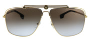 Versace VE 2242 100289 Rectangle Metal Gold Sunglasses with Brown Gradient Lens