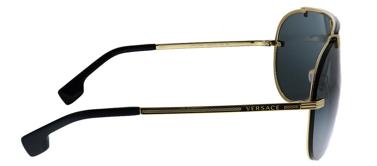 Versace VE 2243 100287 Aviator Metal Gold Sunglasses with Grey Lens