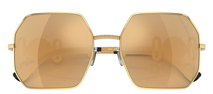 Versace VE 2248 10027P Geometric Metal Gold Sunglasses with Gold Mirror Lens