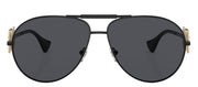 Versace VE 2249 126187 Aviator Metal Black Sunglasses with Grey Lens