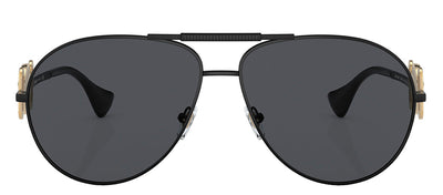 Versace VE 2249 126187 Aviator Metal Black Sunglasses with Grey Lens