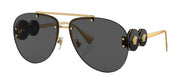 Versace VE 2250 100287 Aviator Metal Gold Sunglasses with Grey Lens