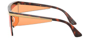 Versace VE 2254 100274 Shield Metal Havana Sunglasses with Orange Mirror Lens