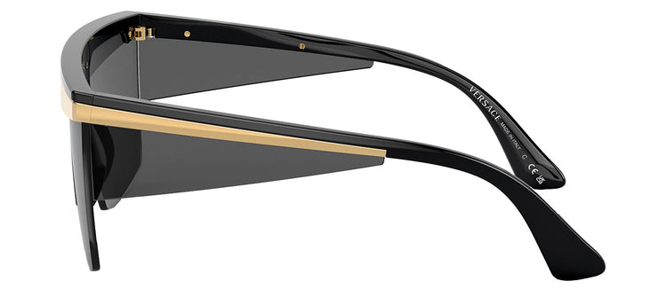 Versace VE 2254 100287 Shield Plastic Black Sunglasses with Grey Lens