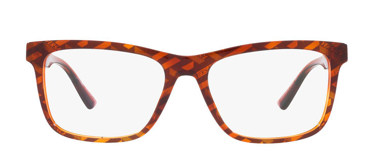 Versace VE 3319 5354 Square Plastic Havana Eyeglasses with Logo Stamped Demo Lenses