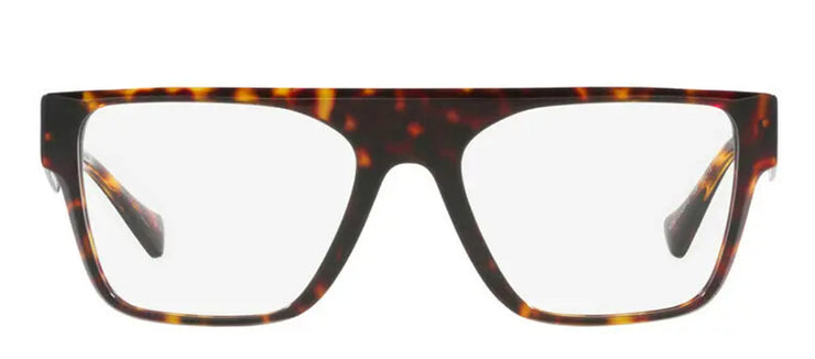 Versace VE 3326U 108 Rectangle Plastic Havana Eyeglasses with Logo Stamped Demo Lenses