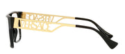 Versace VE 3326U GB1 Rectangle Plastic Black Eyeglasses with Logo Stamped Demo Lenses