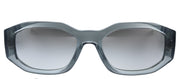 Versace VE 4361 311/6G Square Plastic Transparent Grey Sunglasses with Grey Mirror Lens