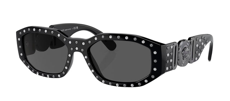 Versace VE 4361 539887 Geometric Plastic Black Sunglasses with Grey Lens