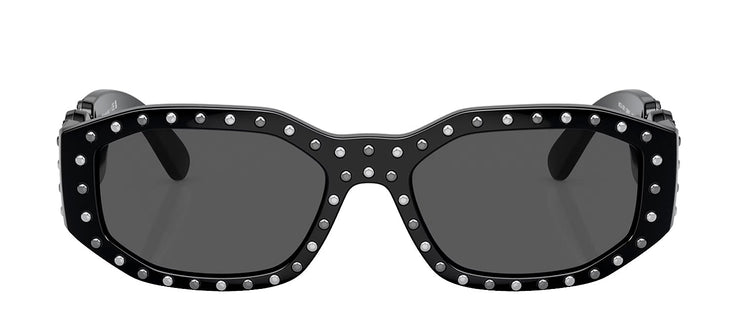 Versace VE 4361 539887 Geometric Plastic Black Sunglasses with Grey Lens