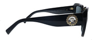 Versace VE 4384B GB1/87 Square Plastic Black Sunglasses with Grey Lens