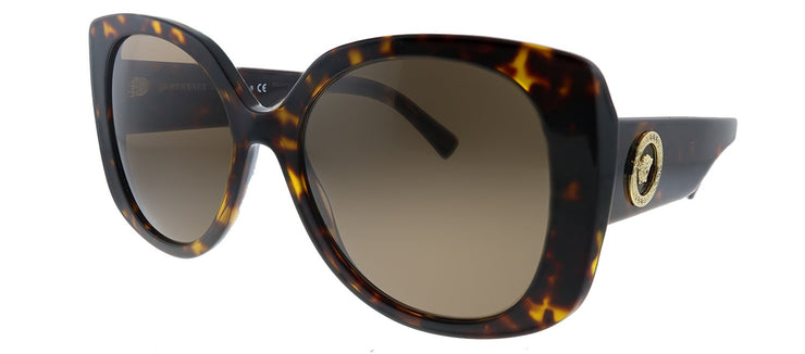 Versace VE 4387 108/73 Rectangle Plastic Havana Sunglasses with Brown Lens