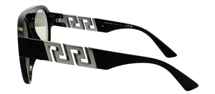 Versace VE 4420 GB1/AL Aviator Plastic Black Sunglasses with Silver Mirror Lens