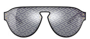 Versace VE 4420 GB1/F Aviator Plastic Black Sunglasses with Blue Mirror Lens