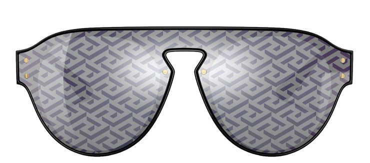 Versace VE 4420 GB1/F Aviator Plastic Black Sunglasses with Blue Mirror Lens