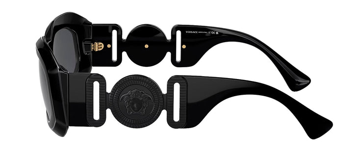 Versace VE 4425U 536087 Irregular Plastic Black Sunglasses with Grey Lens