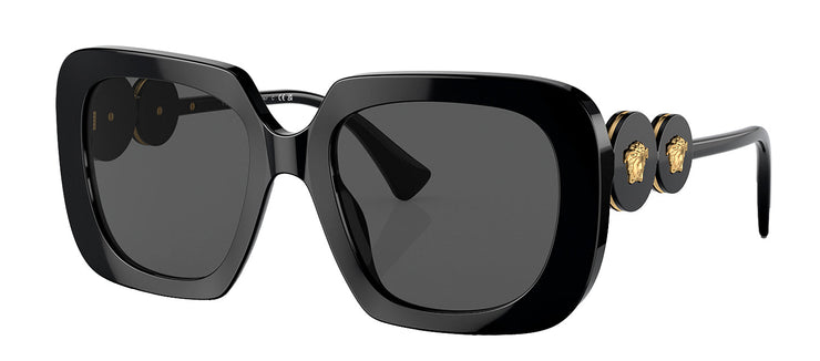 Versace VE 4434 GB1/87 Square Plastic Black Sunglasses with Grey Lens