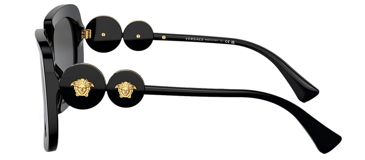 Versace VE 4434 GB1/87 Square Plastic Black Sunglasses with Grey Lens