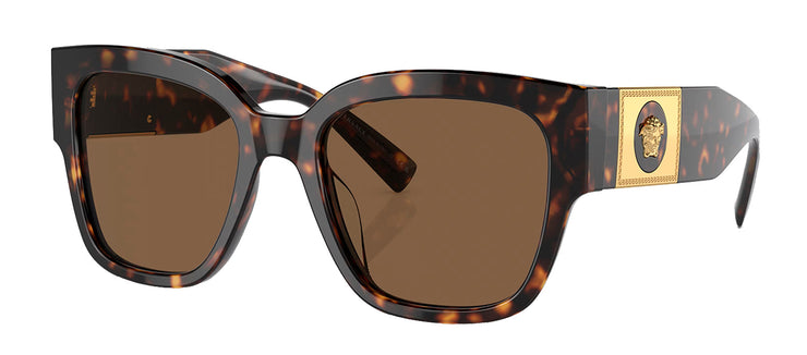 Versace VE 4437U 108/73 Square Plastic Havana Sunglasses with Brown Lens