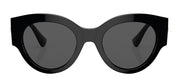 Versace VE 4438B GB1/87 Round Plastic Black Sunglasses with Grey Lens