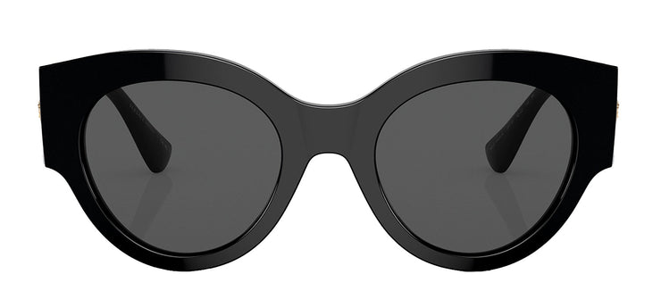 Versace VE 4438B GB1/87 Round Plastic Black Sunglasses with Grey Lens