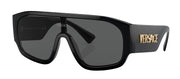 Versace VE 4439 GB1/87 Shield Plastic Black Sunglasses with Grey Lens
